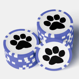 Poker Chip - Schwarze Paw Print