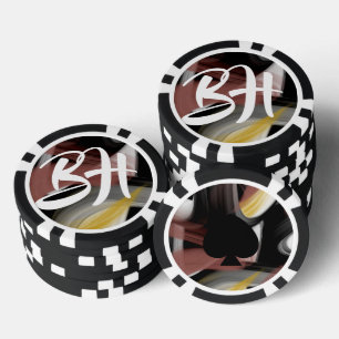 Poker Chip Trend Abstrakt Art Schwarz-weiß Powdery