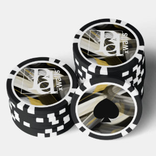 Poker Chip Trend Abstrakte Art Schwarz-weiß