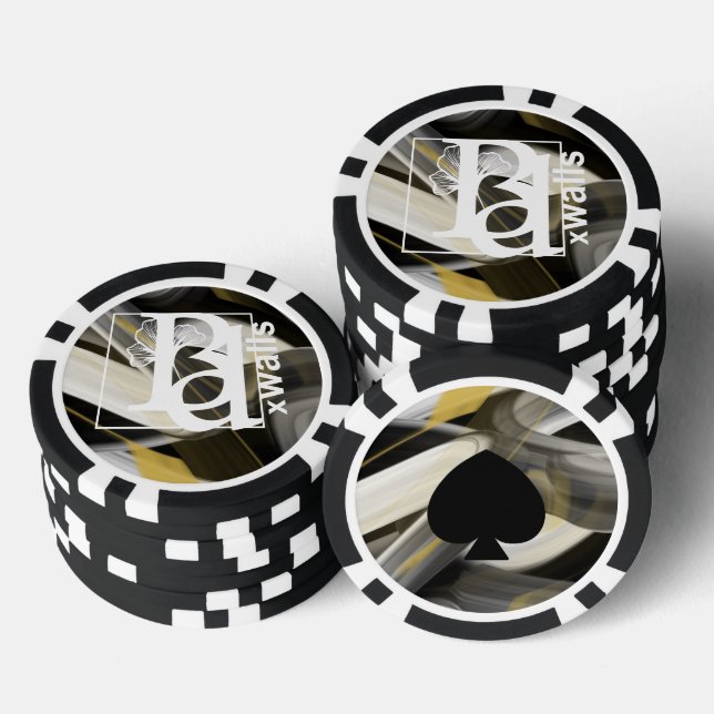 Poker Chip Trend Abstrakte Art Schwarz-weiß (Stapel)