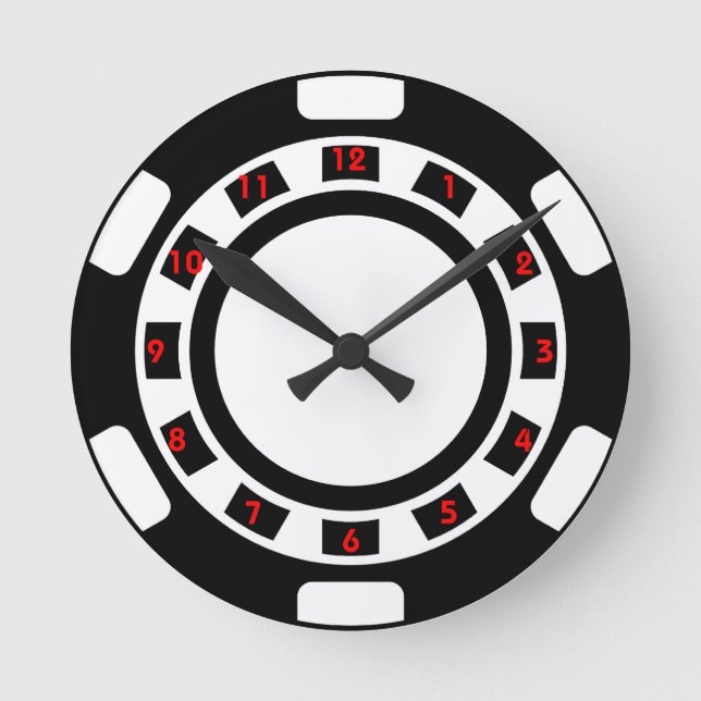 Poker-Chip-Uhr Runde Wanduhr (Vorderseite)