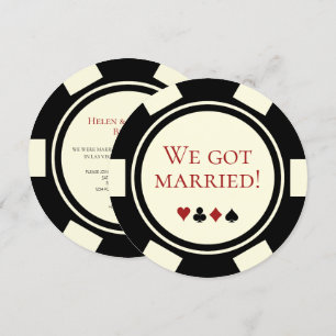 Poker Chip Vegas Hochzeitsankündigung Einladung