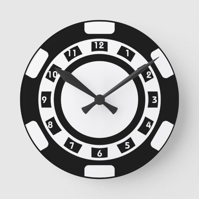Poker-Chip-Wand-Uhr Runde Wanduhr (Vorderseite)