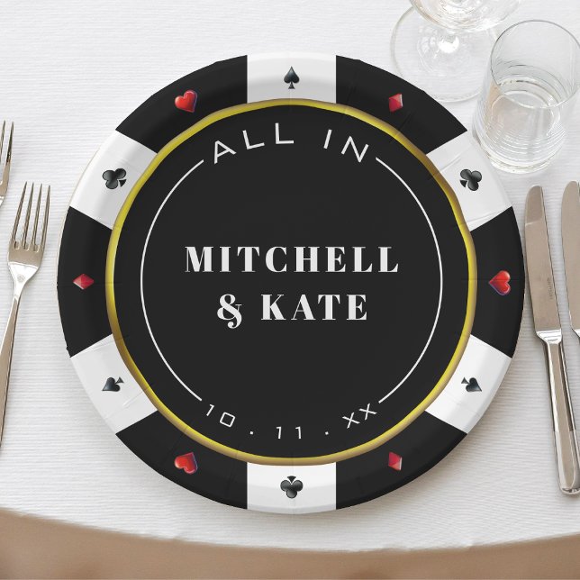Poker Chip Wedding Pappteller (Poker Chip Wedding Paper Plates
)