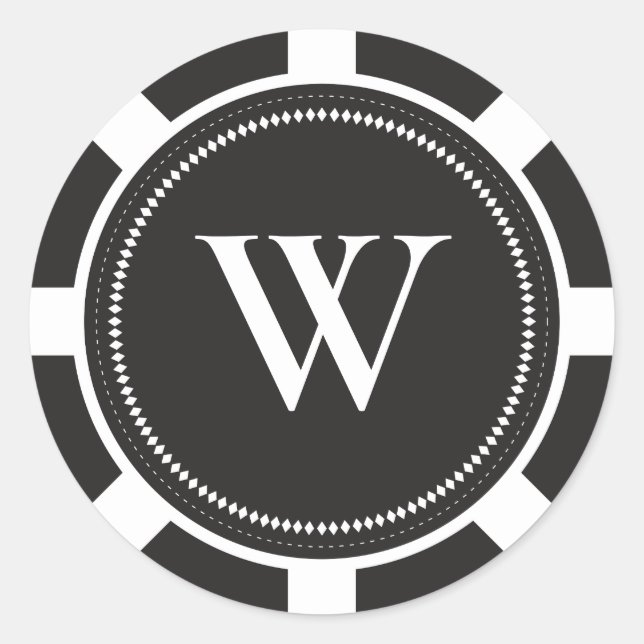 Poker Chip Wedding Stickers - Black (Vorderseite)