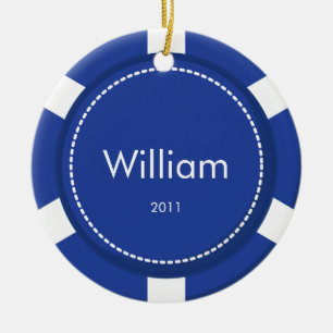 Poker-Chip-Weihnachtsverzierung Keramikornament