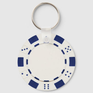 Poker-Chip weiß Schlüsselanhänger