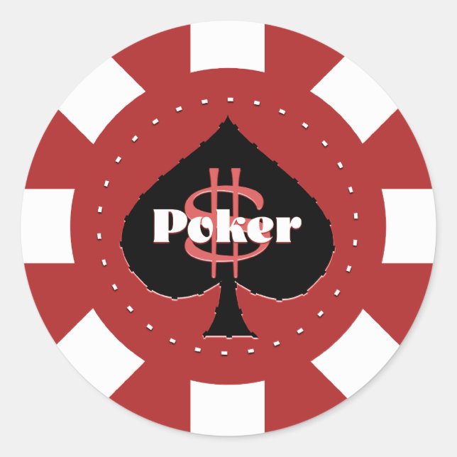 Poker-Chipkleber Runder Aufkleber (Vorderseite)