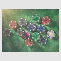 Poker Chips auf Green, Games Tissue Paper