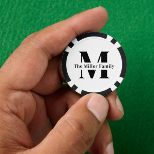 Poker-Chips der Schwarzweißfamilie Monogram Pokerchips