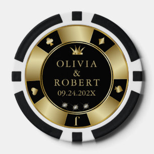 Poker-Chips für Hochzeiten in Schwarz und Gold Pokerchips