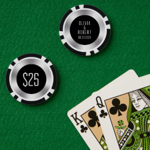Poker-Chips für Hochzeiten in Schwarz und Silber Pokerchips