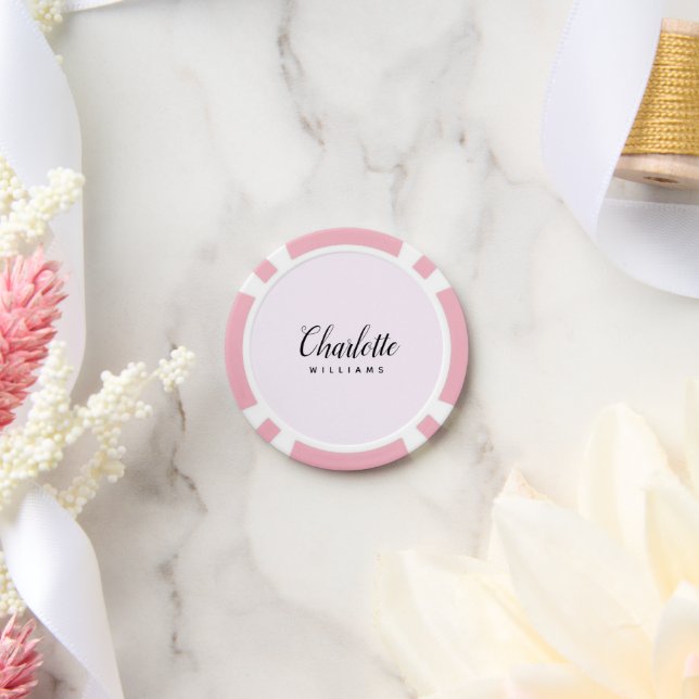 Poker-Chips in Pastellrosa - Benutzerdefiniertes D Pokerchips (Hochzeit)