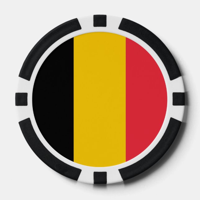 Poker-Chips mit der Flagge Belgiens Pokerchips (Vorderseite)