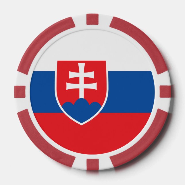 Poker-Chips mit der Flagge der Slowakei Pokerchips (Vorderseite)