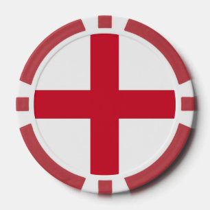 Poker-Chips mit der Flagge Englands, Vereinigtes K Pokerchips
