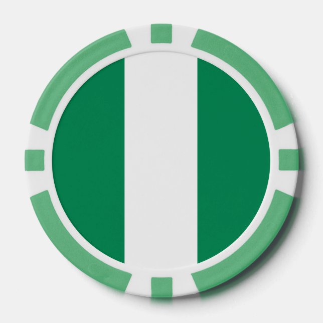 Poker-Chips mit der Flagge Nigerias Pokerchips (Vorderseite)