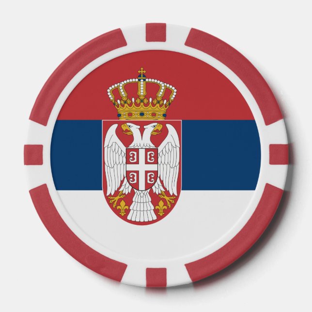 Poker-Chips mit der Flagge Serbiens Pokerchips (Vorderseite)
