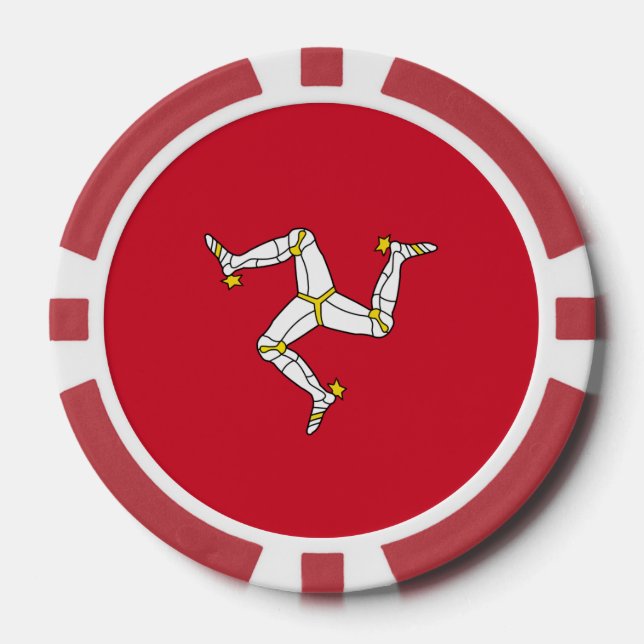 Poker-Chips mit der Isle of Man Flag, Vereinigtes  Pokerchips (Vorderseite)