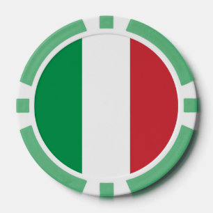 Poker Chips mit der italienischen Flagge