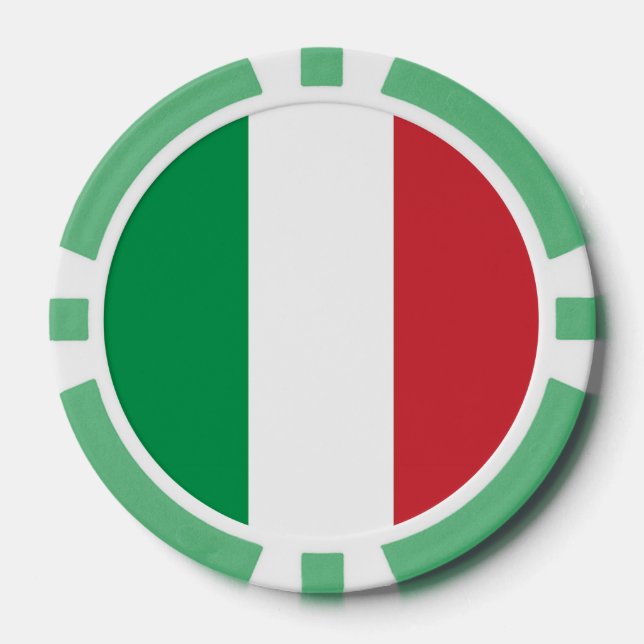 Poker Chips mit der italienischen Flagge (Vorderseite)