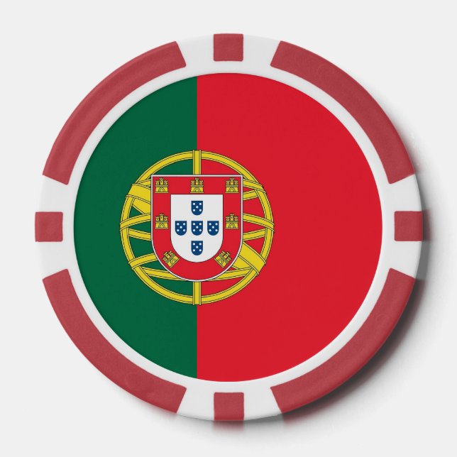 Poker Chips mit der portugiesischen Flagge (Vorderseite)