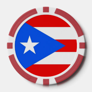 Poker Chips mit Flag von Puerto Rico