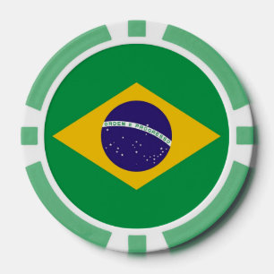 Poker Chips mit Flagge Brasiliens