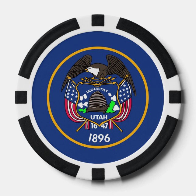Poker-Chips mit Flagge von Utah Pokerchips (Vorderseite)