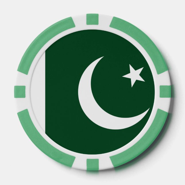 Poker-Chips mit pakistanischer Flagge Pokerchips (Vorderseite)