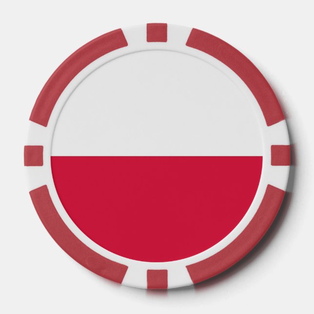 Poker Chips mit polnischer Flagge (Vorderseite)