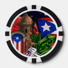 Poker Chips mit Puerto Rico Symbolen