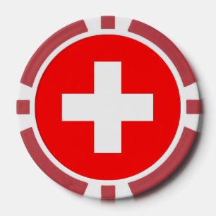 Poker-Chips mit Schweizer Flagge Pokerchips