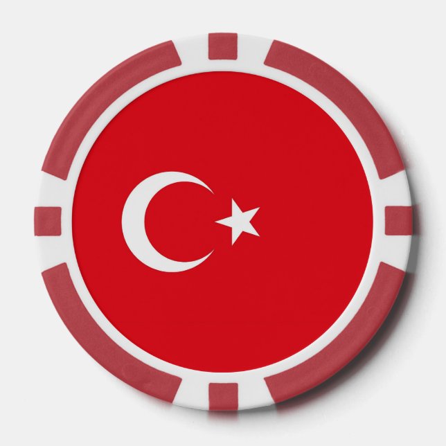 Poker-Chips mit türkischer Flagge Pokerchips (Vorderseite)