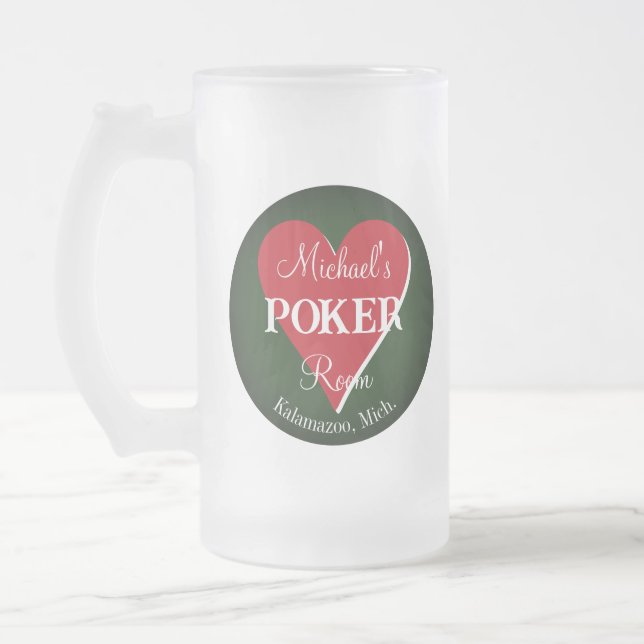 Poker Classic Playing Cards - Herzstück des Hauses Mattglas Bierglas (Links)