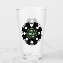 Poker Club Chip Beer Soda Glass Drinkware Glas