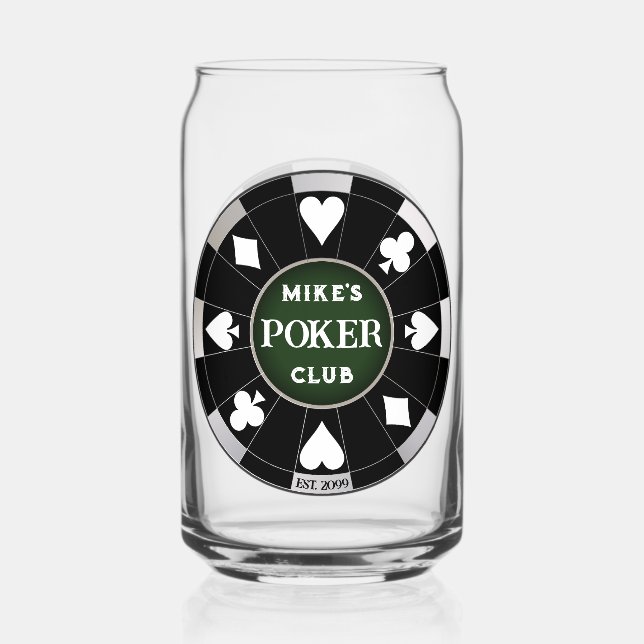Poker Club Chip Beer Trinkbehälter Dosenglas (Vorderseite)