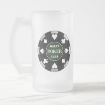 Poker Club Chip Mattiertes Bier Tasse Glass Trinkb