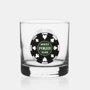 Poker Club Chip Whiskey Rocks Trinkbehälter Whiskyglas