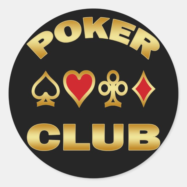 POKER CLUB RUNDER AUFKLEBER (Vorderseite)