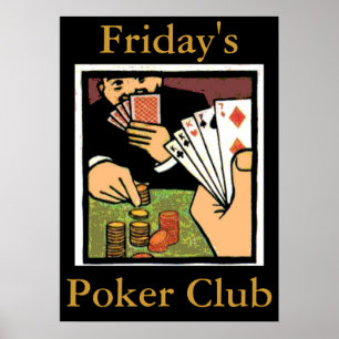 Poker Club-Signierung, Text bearbeiten Poster