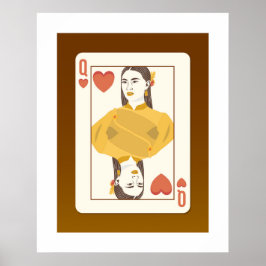 Poker Court Card, Königin des Herzens, thailändisc Poster