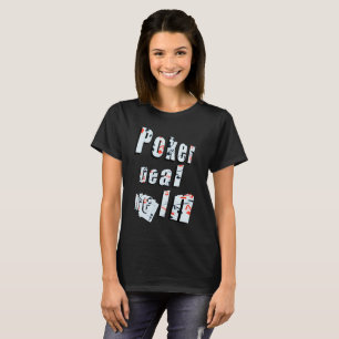 Poker, Deal me in Logo, Ladys Black T - Shirt. T-Shirt