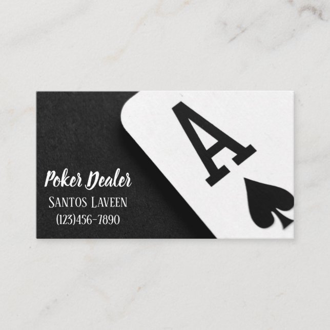 Poker Dealer Casino Business Card Visitenkarte (Vorderseite)