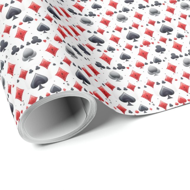 Poker, der Karten als Geschenkpapier spielt (Rolleneckpunkt)