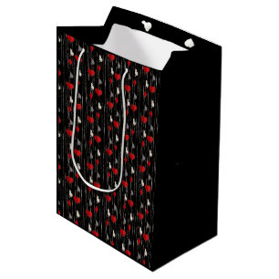 Poker, der Kartensymbole abspielt. Mittlere Geschenktüte