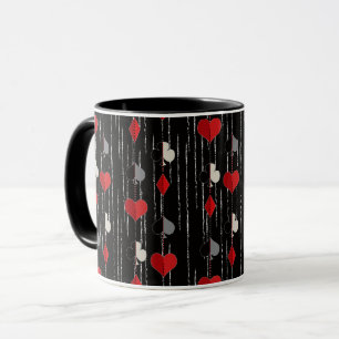 Poker, der Kartensymbole abspielt. Tasse
