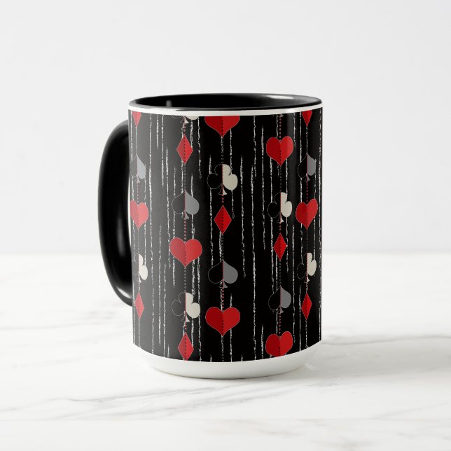 Poker, der Kartensymbole abspielt. Tasse (Vorderseite Links)