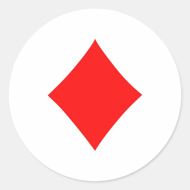 Poker-Diamanten Runder Aufkleber (Vorderseite)