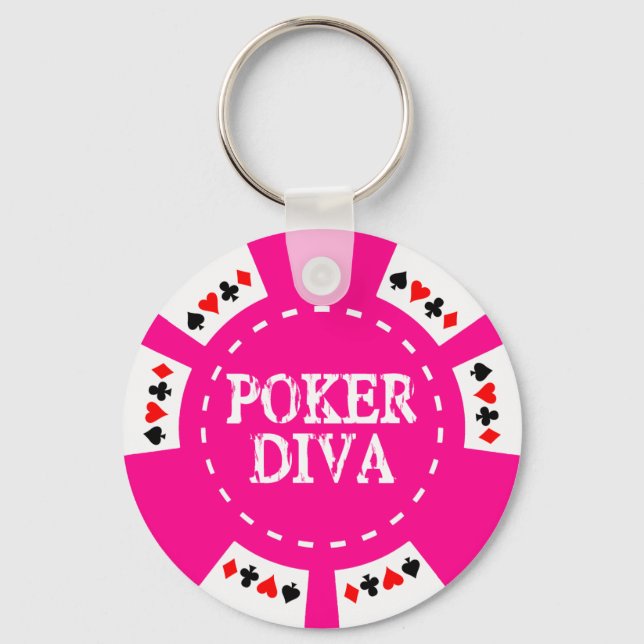POKER DIVA POKER CHIP SCHLÜSSELANHÄNGER (Vorderseite)